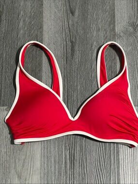 H&M red and white padded bikini top/ size 4 (Small)